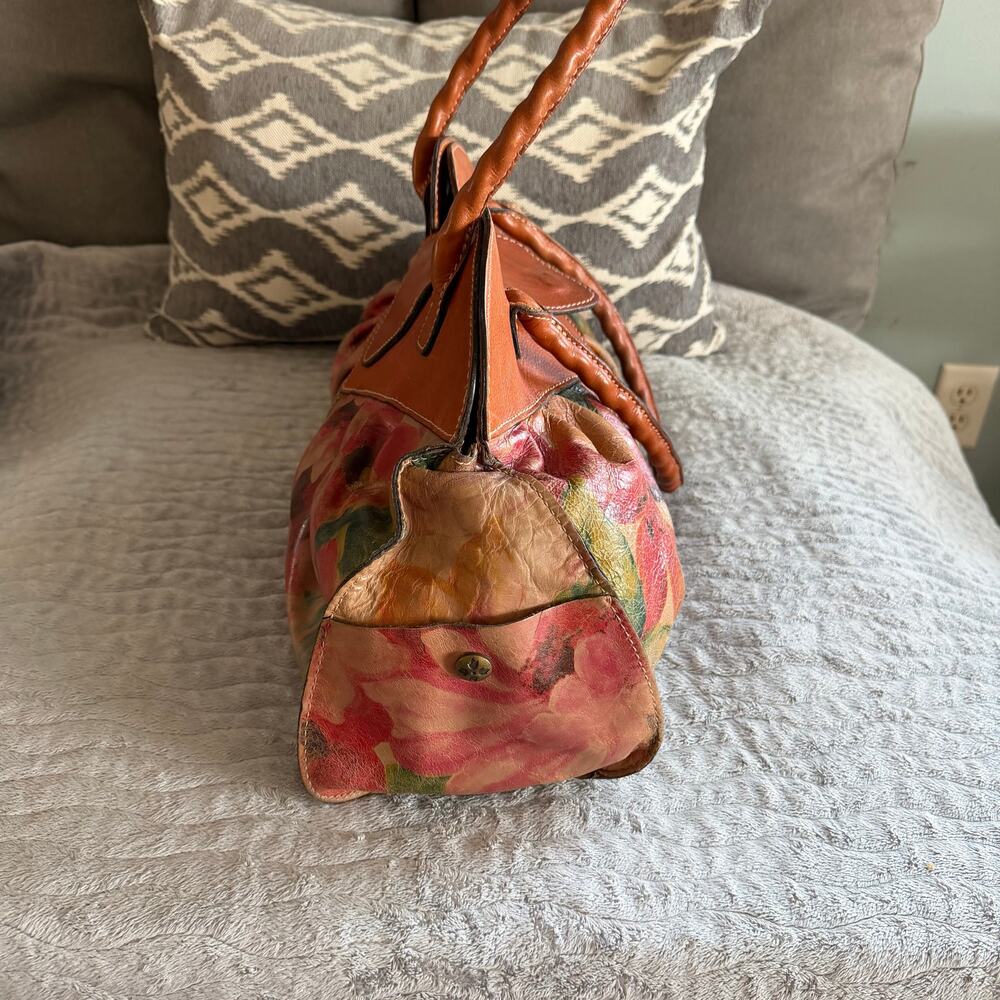 Patricia Nash Lione Floral Shoulder Leather Handbag - Picture 4 of 8